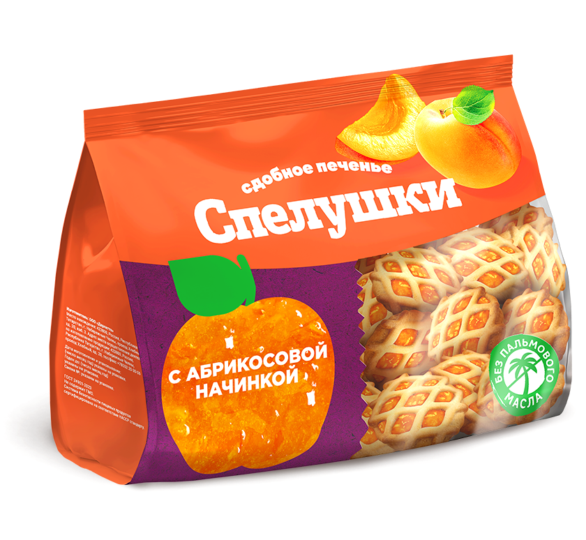 Сдобное печенье «Спелушки» с абрикосовой начинкой 330 г